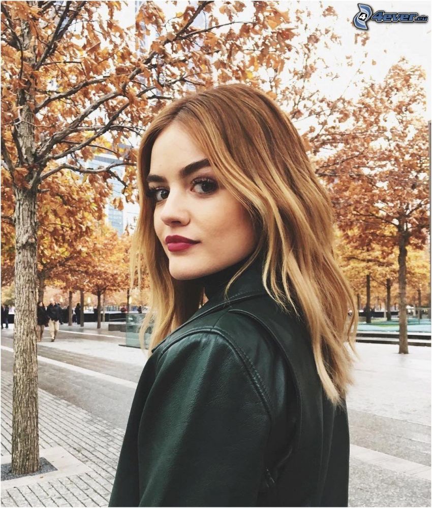 Lucy Hale, autumn trees