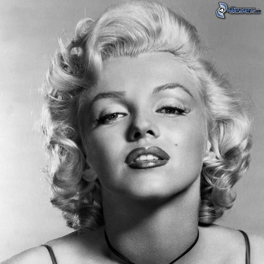 Marilyn Monroe, black and white photo