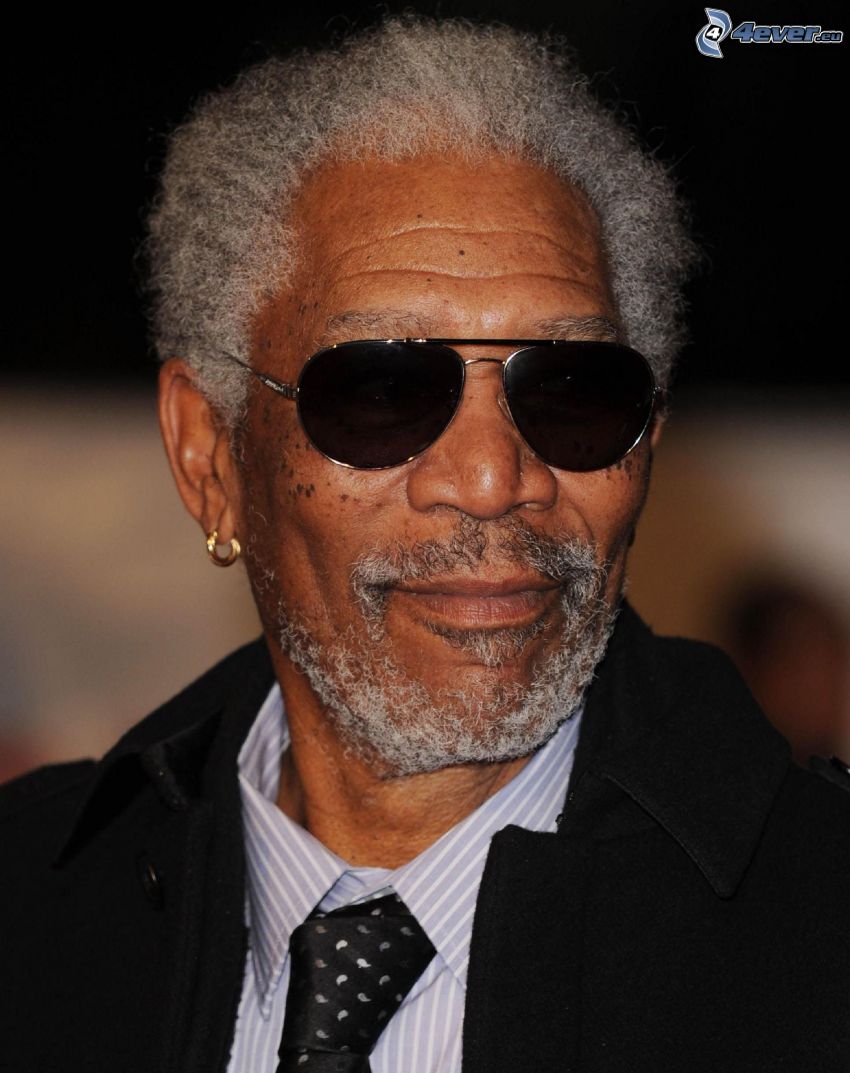 Morgan Freeman, man with glasses