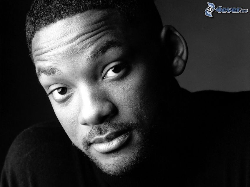 Will Smith, black and white photo