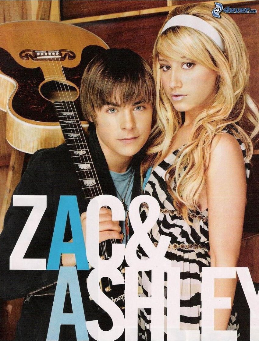Zac Efron and Ashley Tisdale, guitar