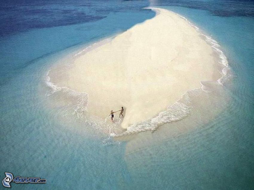 couple on the beach, island, sand, sea