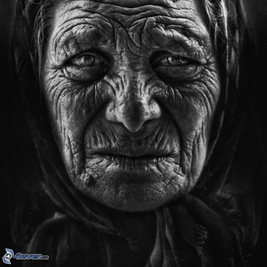 old woman, grandmother, wrinkles