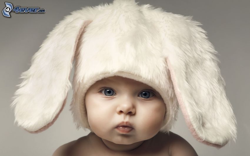 baby, ears, rabbit costume
