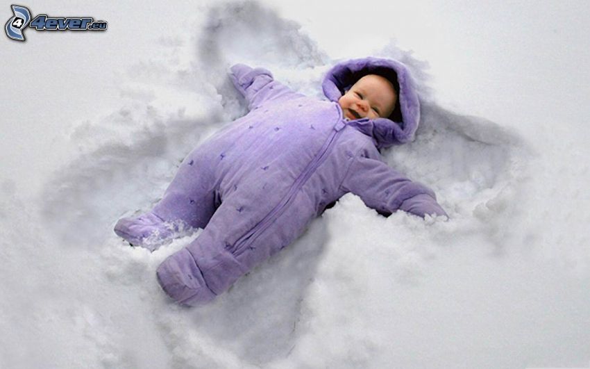 baby, snow, angel, joy