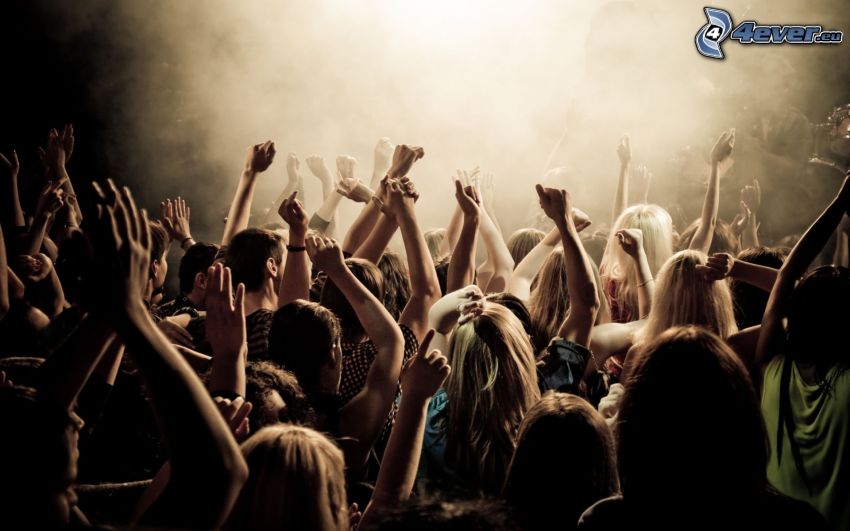 concert, people, hands