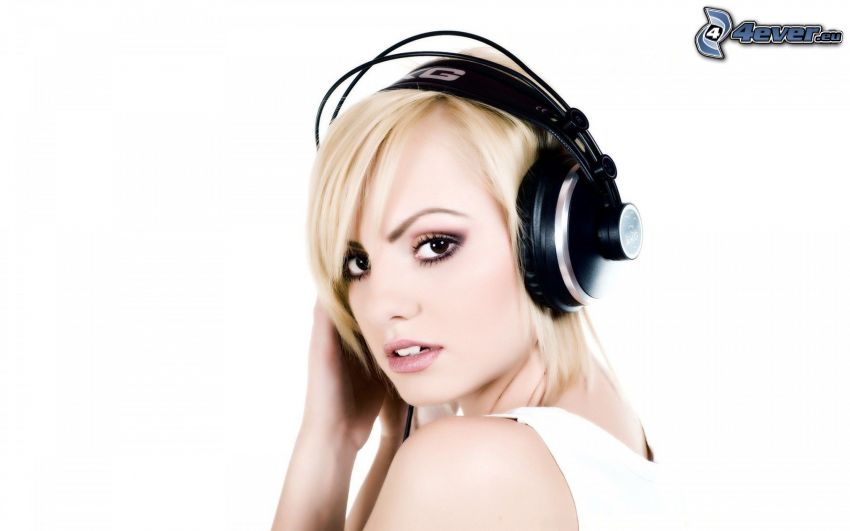 Alexandra Stan, girl with headphones