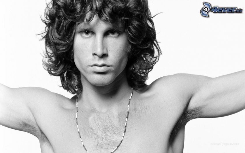Jim Morrison, black and white photo