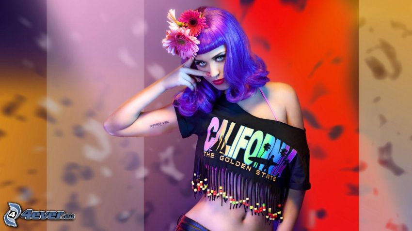 Katy Perry, purple hair