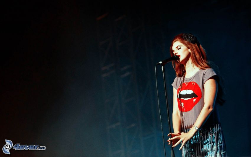Lana Del Rey, redhead, singing