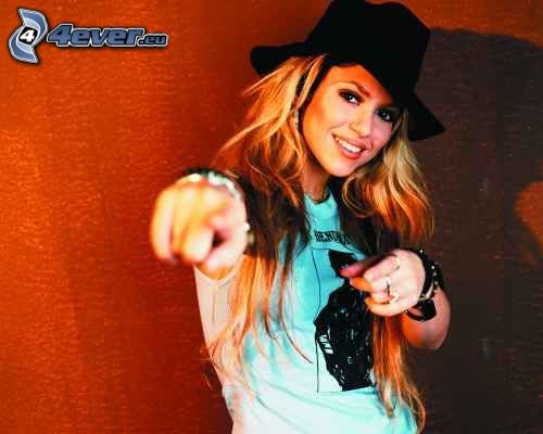 Shakira, singer, blonde, hat
