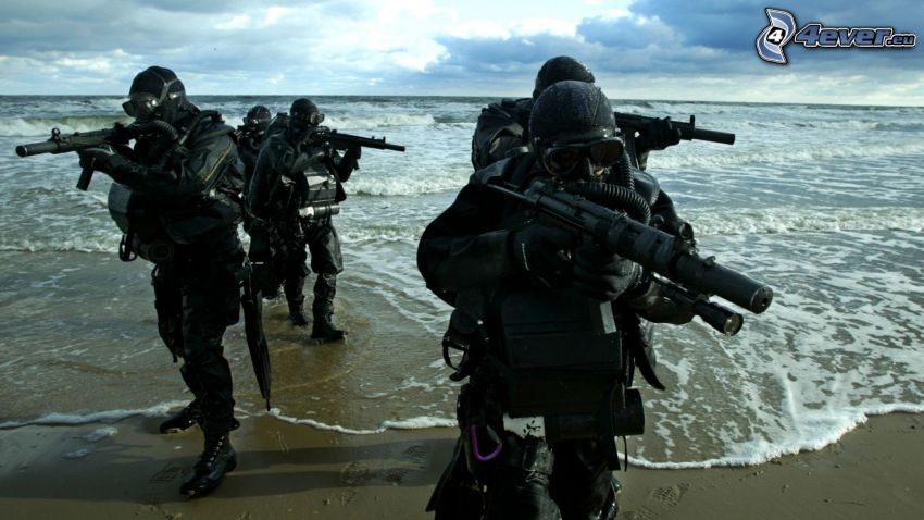 soldiers, sea