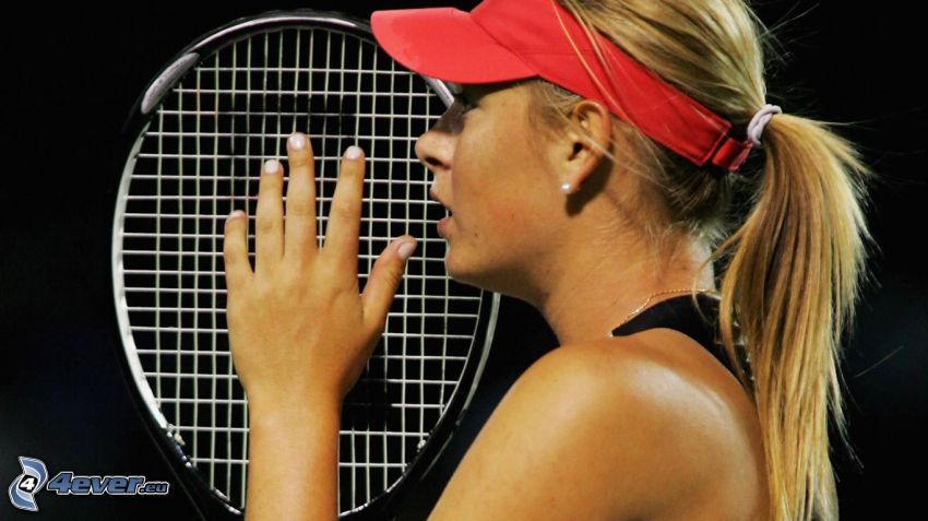Maria Sharapova, tennis player, tennis racket