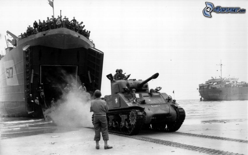 tank, soldiers, World War II