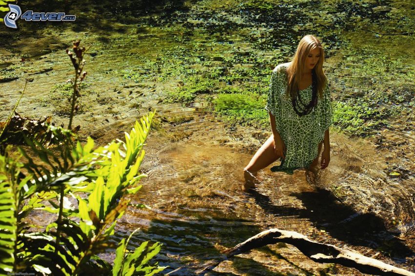 woman in water, swamp