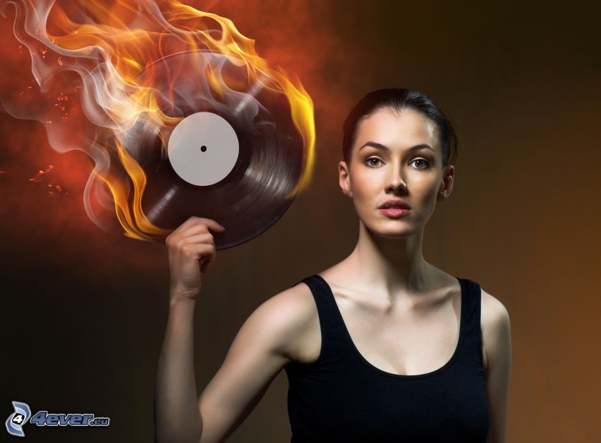 woman with fire, vinyl