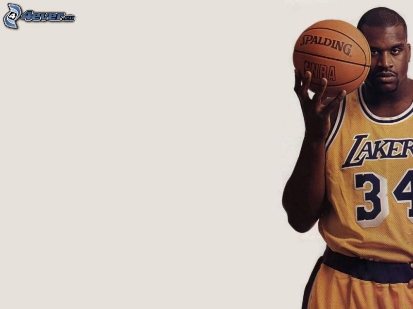 Shaquille O'Neal, LA Lakers, basketball player, ball