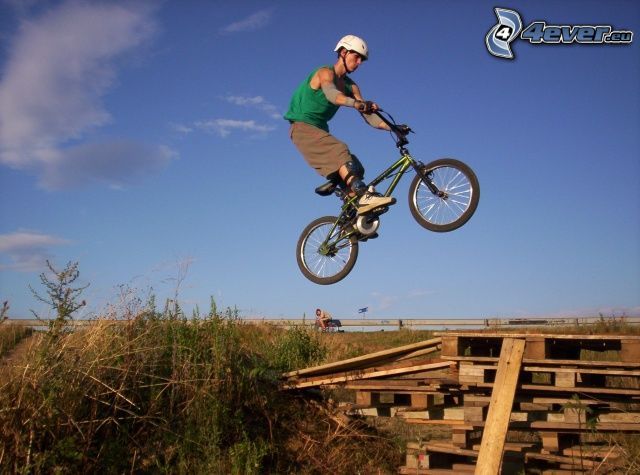 jump on bike, BMX