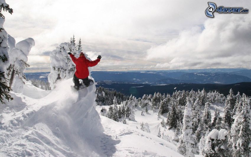 extreme snowboarding, snowy landscape