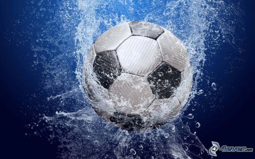 soccer ball in the water