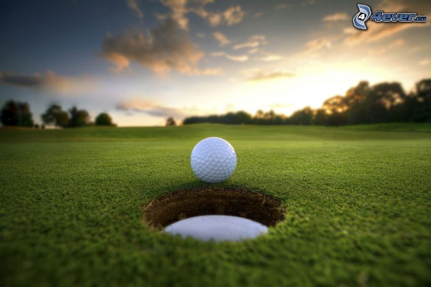 golf, golf ball, hole