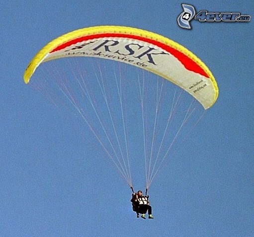 parachutist, parachute