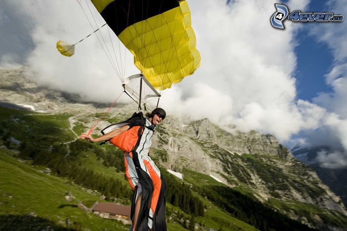 Roman Dubsky, BASE Jump, parachute