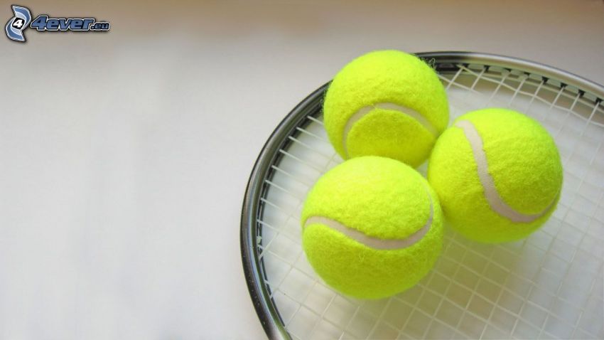 tennis balls, tennis racket