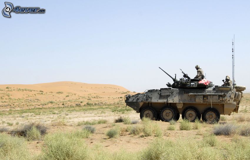 armored vehicle, soldiers, desert, Afganistan