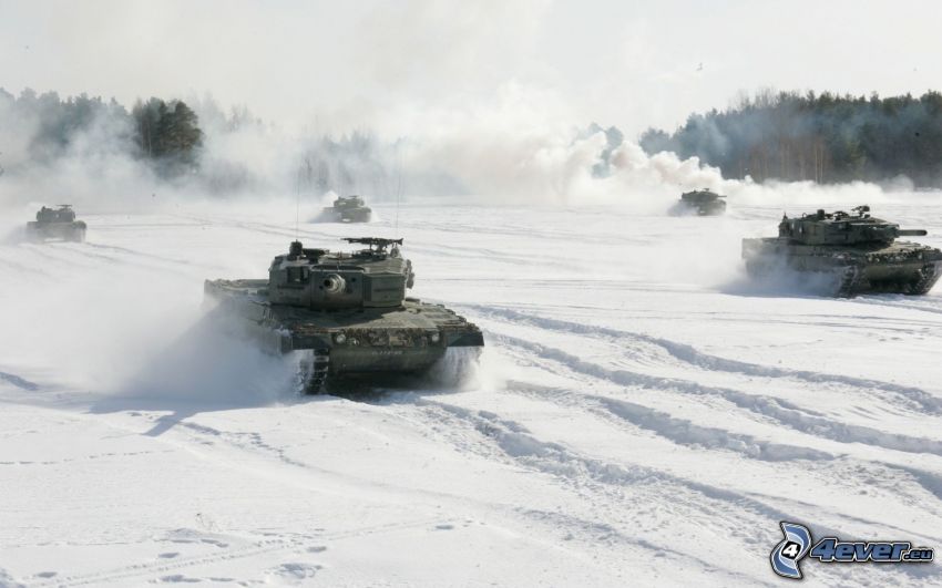 tanks, Tiger, snow, Wehrmacht, World War II