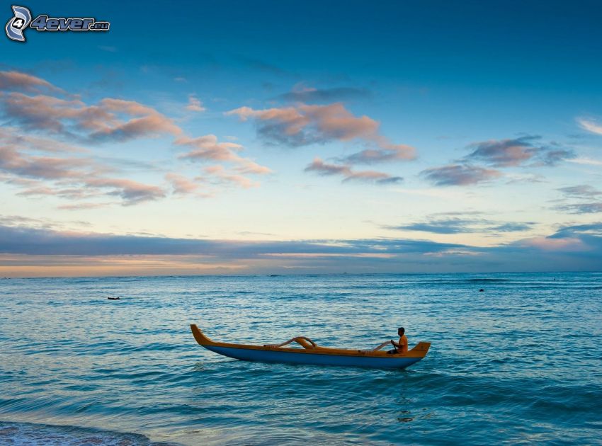 canoe, open sea