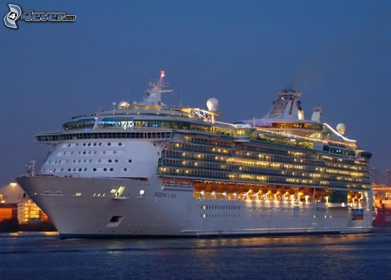 cruise ship, evening
