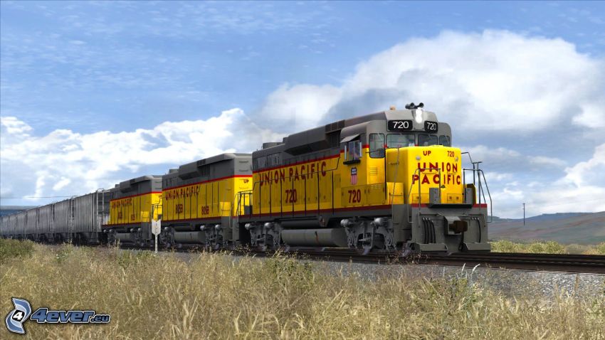 locomotive, Union Pacific, freight train