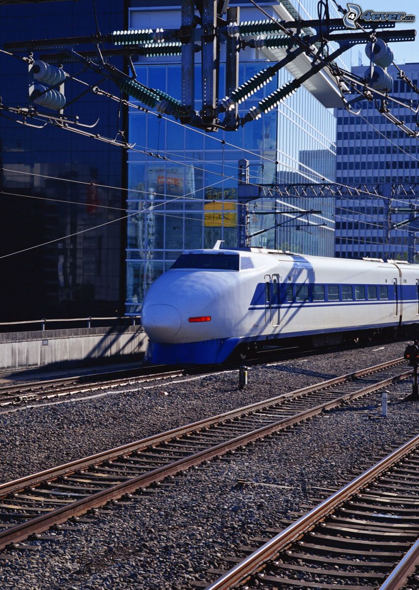 Shinkansen, high speed train, rails, railway
