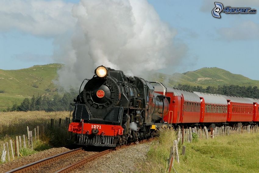 steam train, steam locomotive