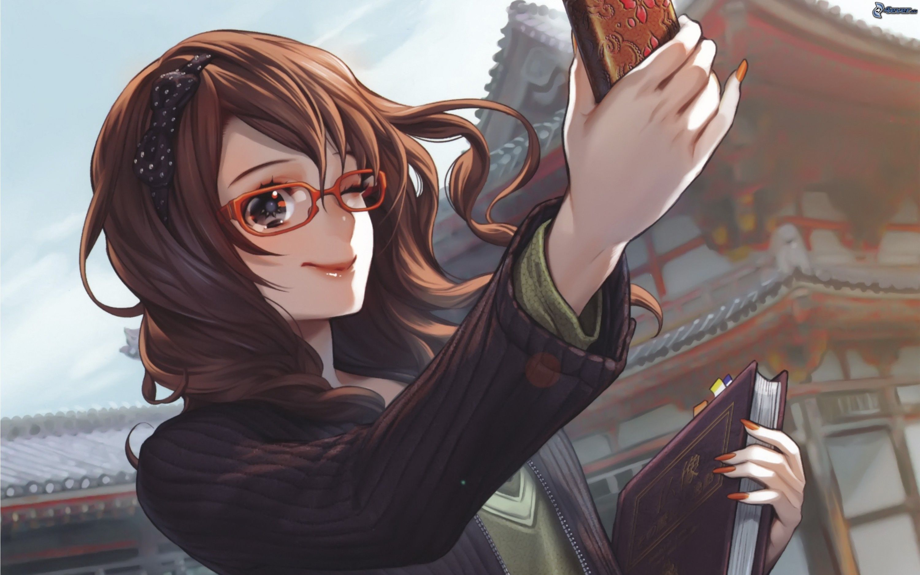 Download Anime Girl Phone Selfie Wallpaper