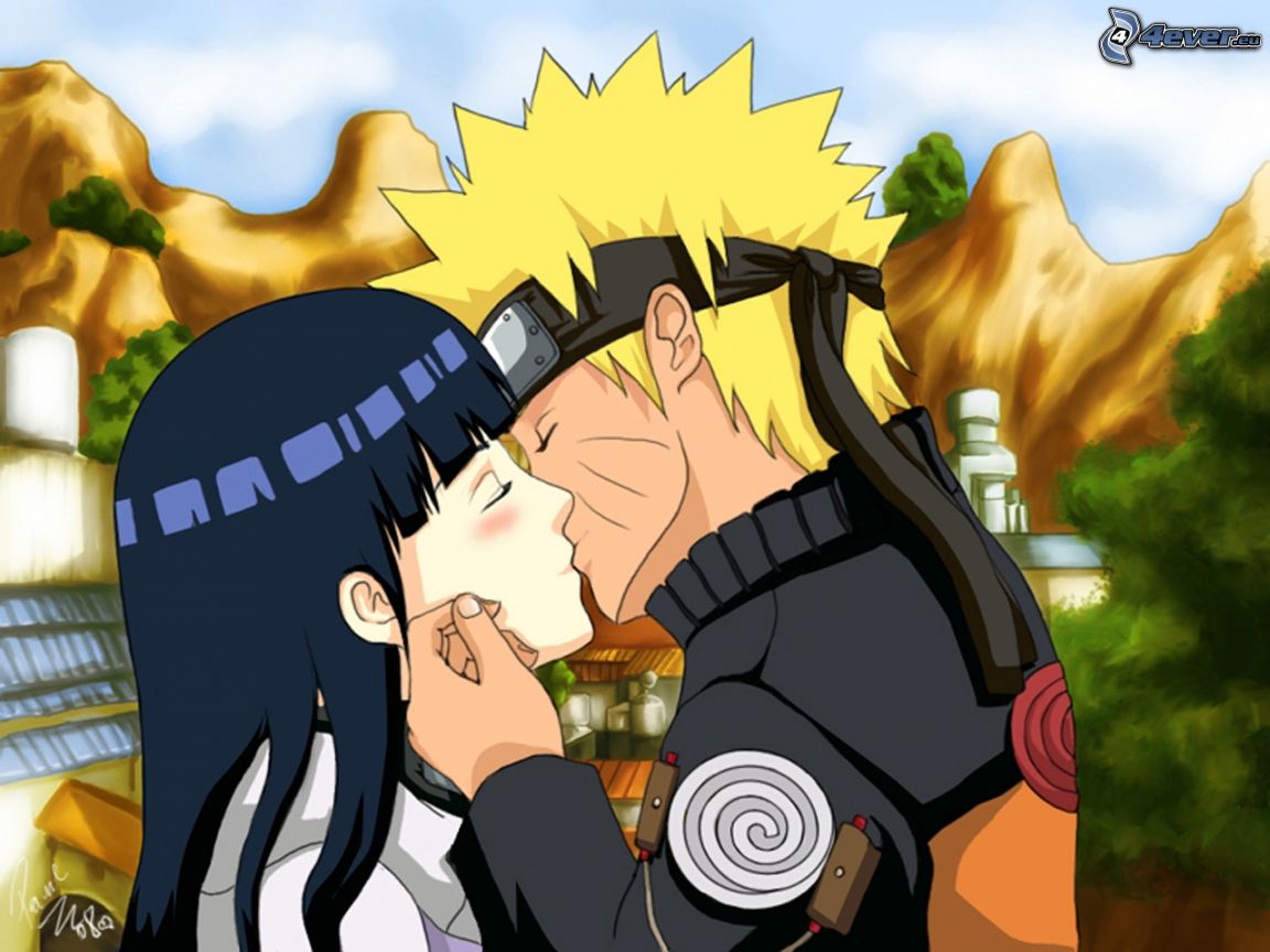 Download Anime Couple Kiss From Naruto Shippuden Wallpaper